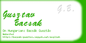 gusztav bacsak business card